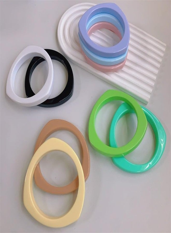 SCRDPRAD Macaron Resin Wide Bangle Wrap Bracelet for Women Colorful Irregular Chunky Candy Bracelet Geometric Statement Pink Black Yellow White Personality Holiday Gifts-White - Image 5
